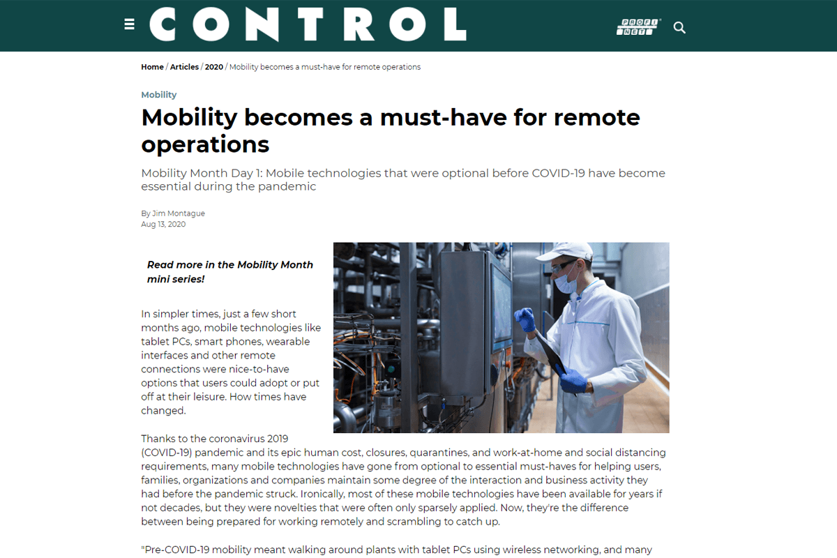 Mobility becomes a must have for remote operations